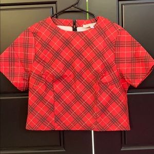 Holiday style!!! Tuesday Bassen plaid twill top